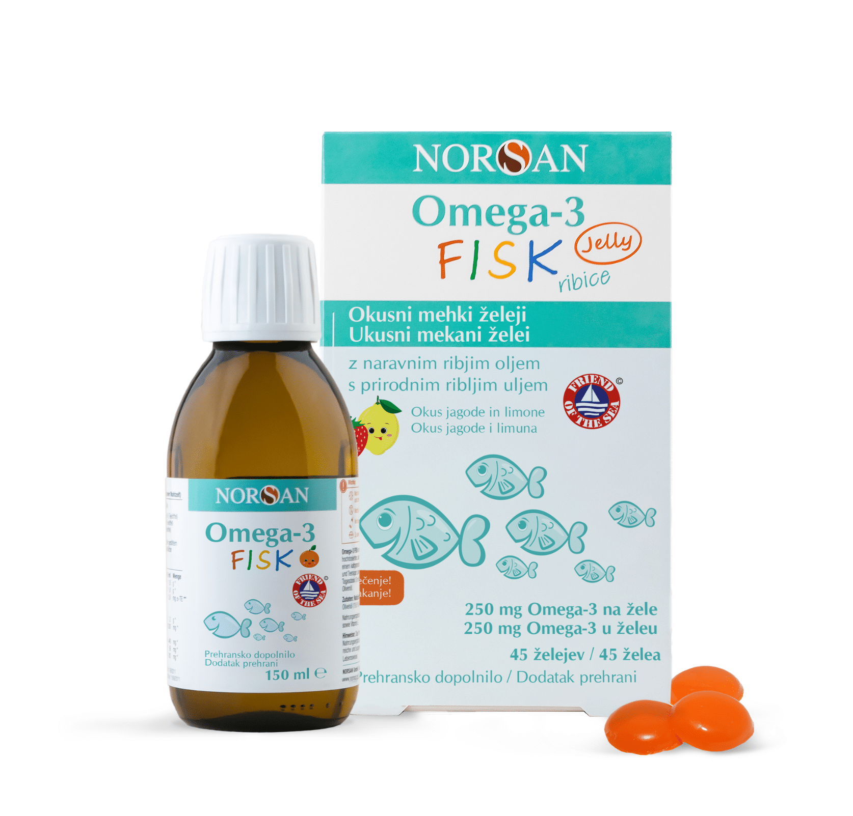 Norsan Omega-3 Fisk olje + želeji